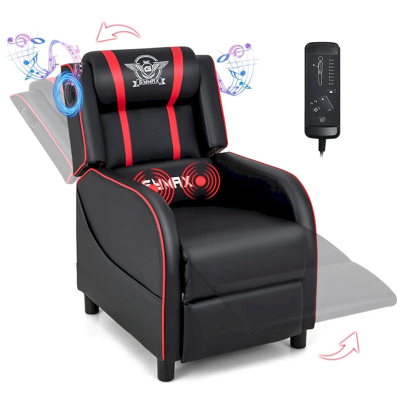 Fauteuil inclinable de gaming avec massage, canapé relax une place en similicuir