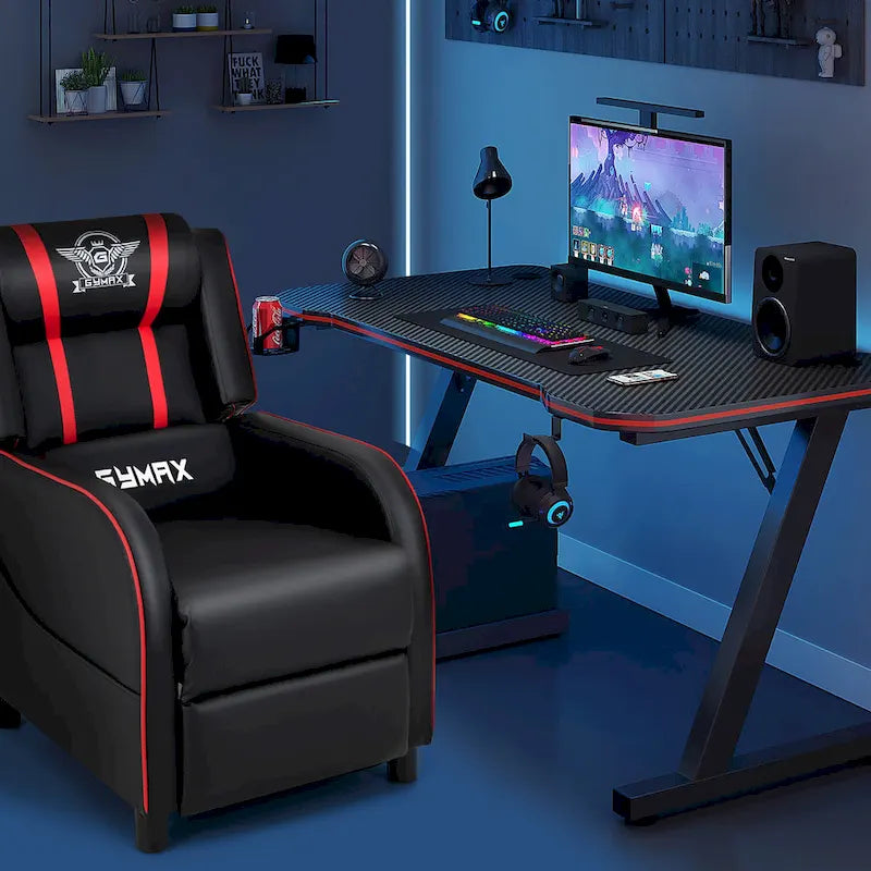 Fauteuil inclinable de gaming avec massage, canapé relax une place en similicuir