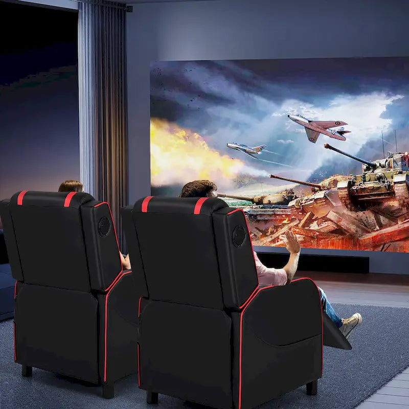 Fauteuil inclinable de gaming avec massage, canapé relax une place en similicuir