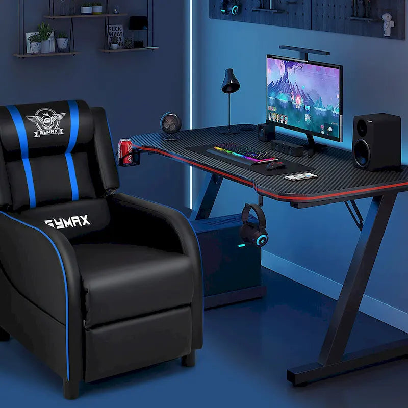 Fauteuil inclinable de gaming avec massage, canapé relax une place en similicuir