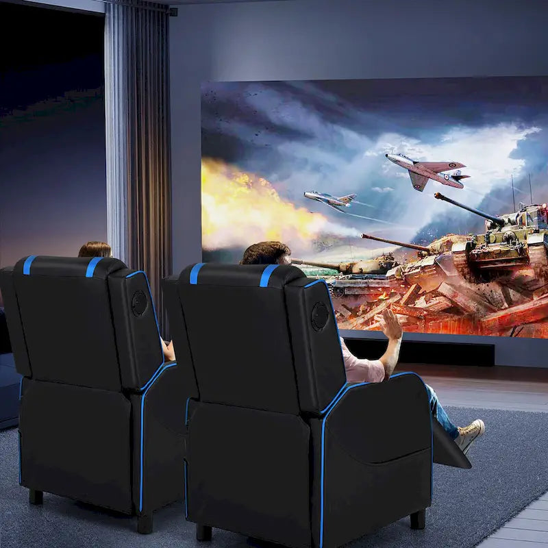 Fauteuil inclinable de gaming avec massage, canapé relax une place en similicuir