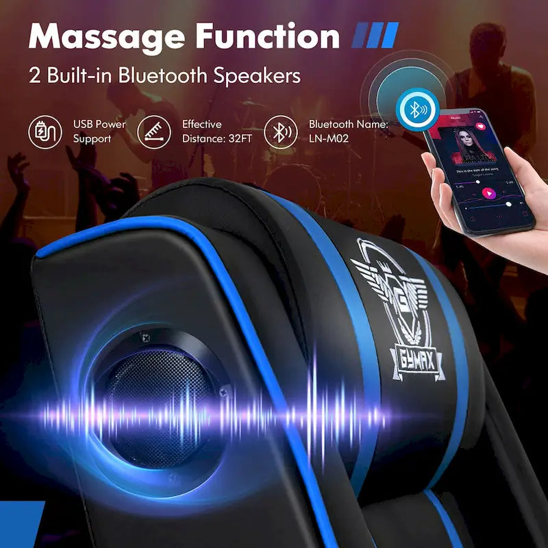 Fauteuil inclinable de gaming avec massage, canapé relax une place en similicuir