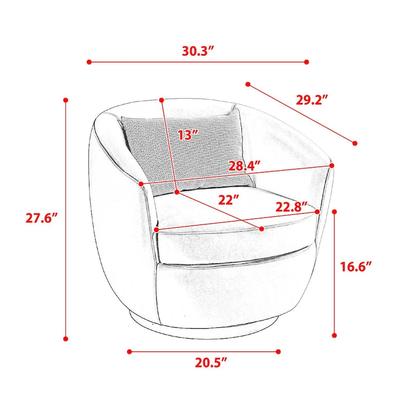 Fauteuil pivotant Grey 37.2 avec rangement