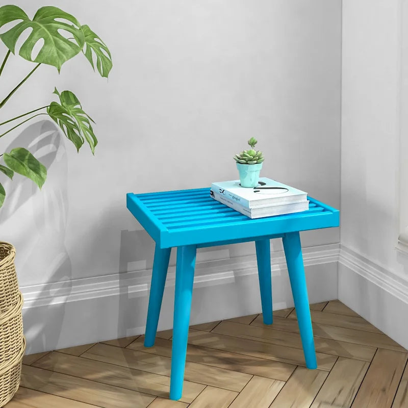 Banc carré en bois style milieu du siècle