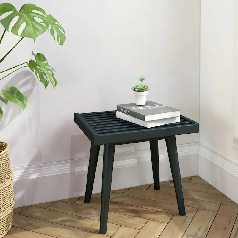 Banc carré en bois style milieu du siècle