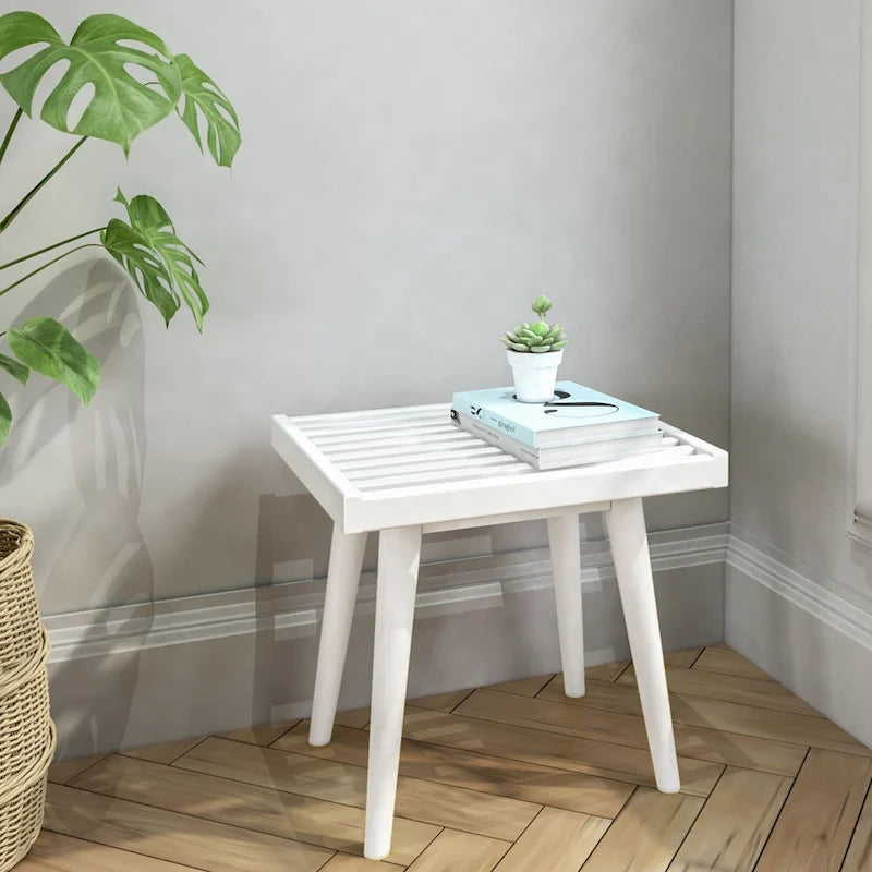 Banc carré en bois style milieu du siècle