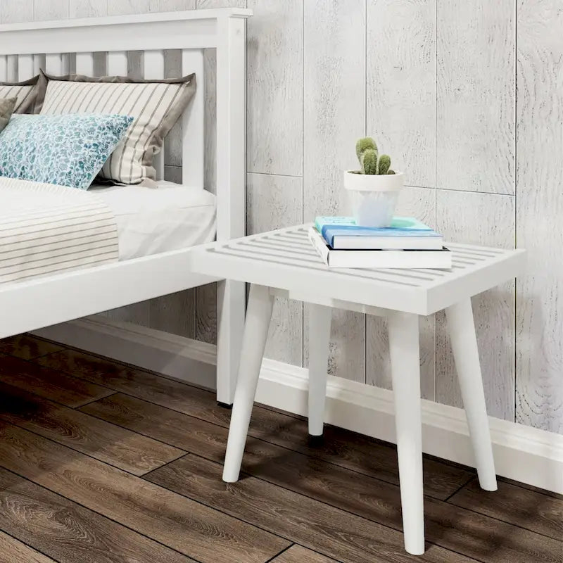 Banc carré en bois style milieu du siècle