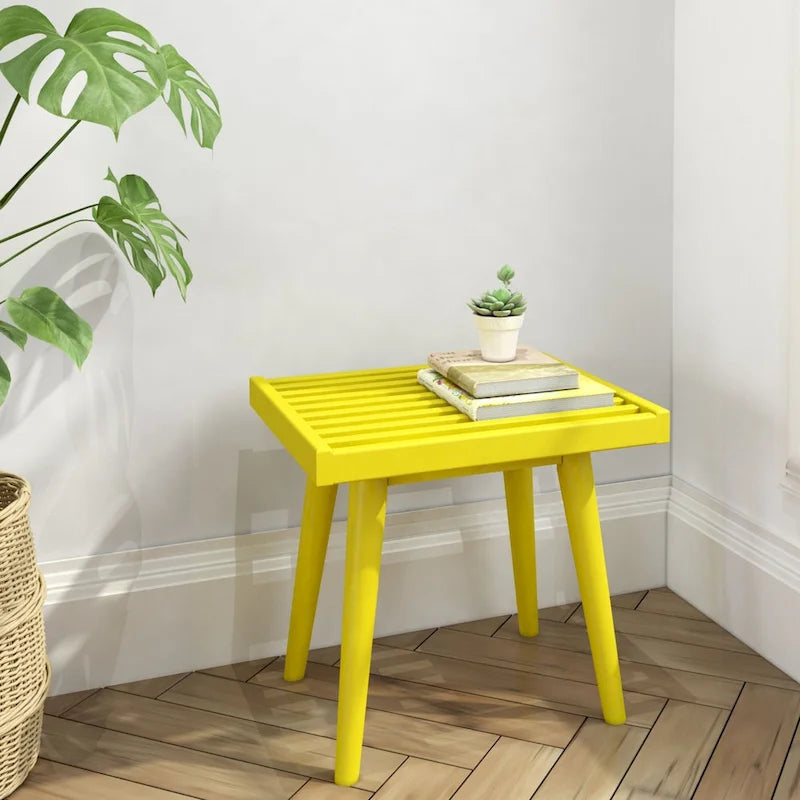 Banc carré en bois style milieu du siècle