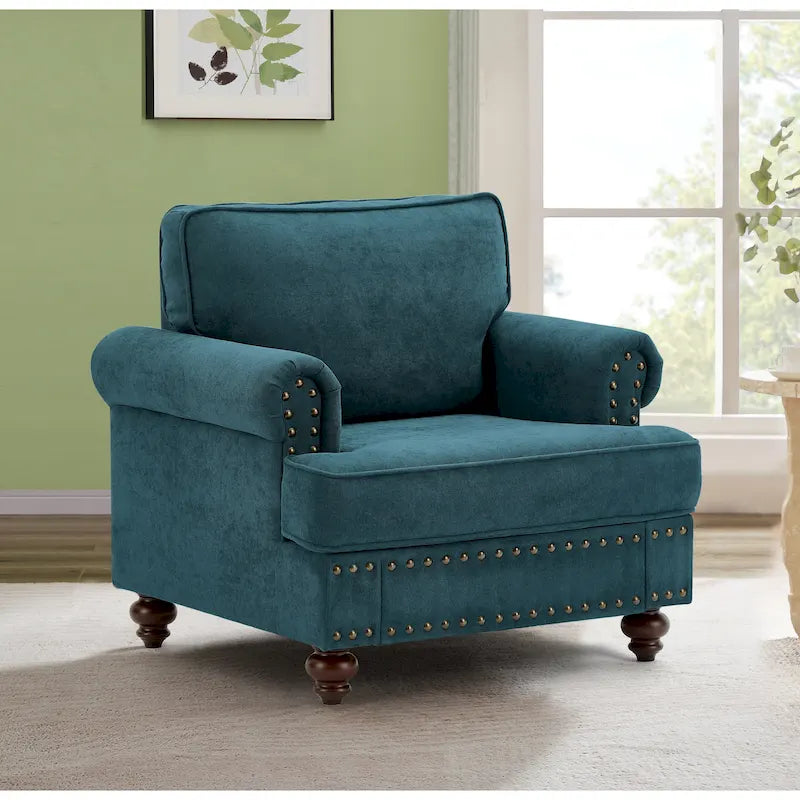 Fauteuil canapé moderne avec garniture cloutée – 33.07 x 37.20 x 35.43