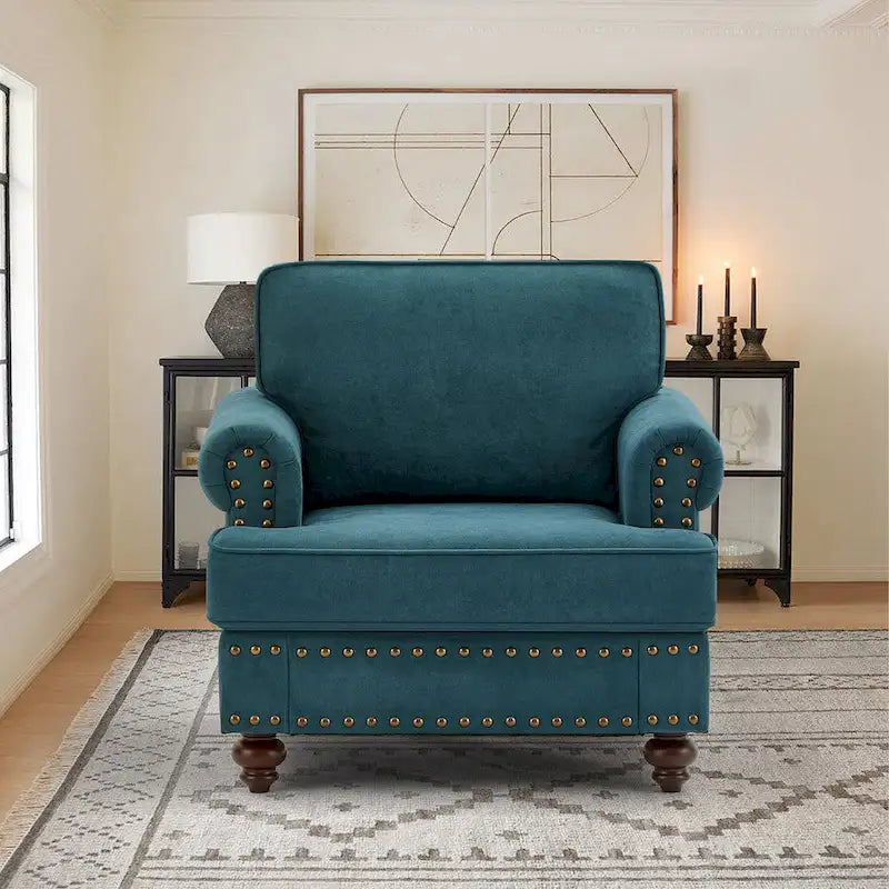 Fauteuil canapé moderne avec garniture cloutée – 33.07 x 37.20 x 35.43