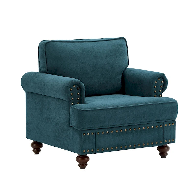 Fauteuil canapé moderne avec garniture cloutée – 33.07 x 37.20 x 35.43