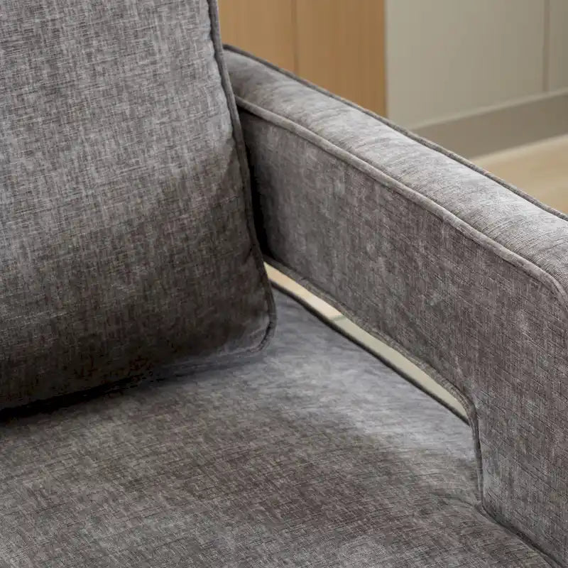 Fauteuil à dossier ouvert pivotant en tissu avec coussin