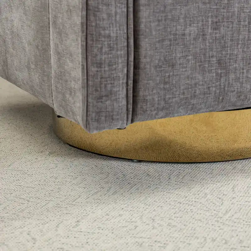 Fauteuil à dossier ouvert pivotant en tissu avec coussin