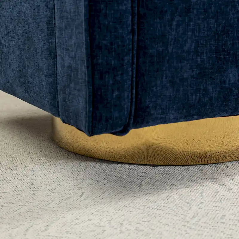 Fauteuil à dossier ouvert pivotant en tissu avec coussin
