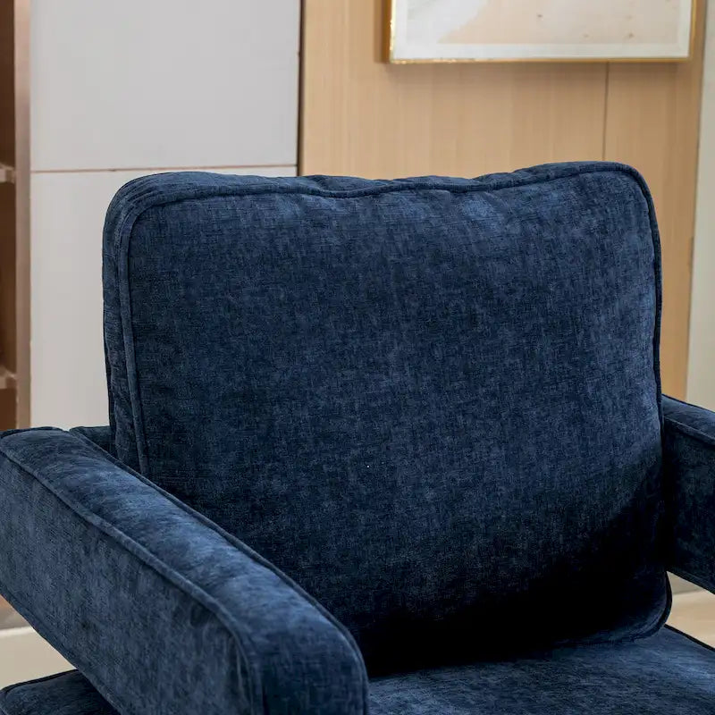 Fauteuil à dossier ouvert pivotant en tissu avec coussin
