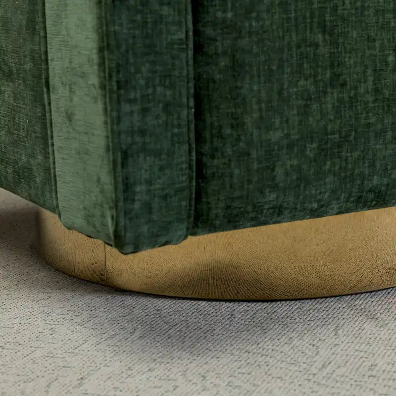 Fauteuil à dossier ouvert pivotant en tissu avec coussin