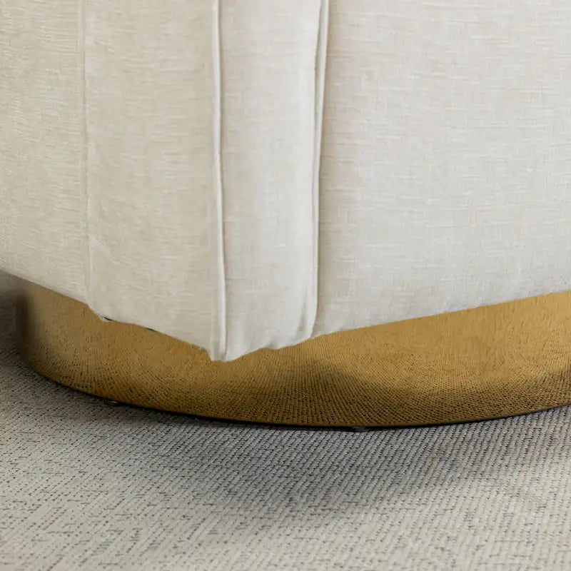 Fauteuil à dossier ouvert pivotant en tissu avec coussin