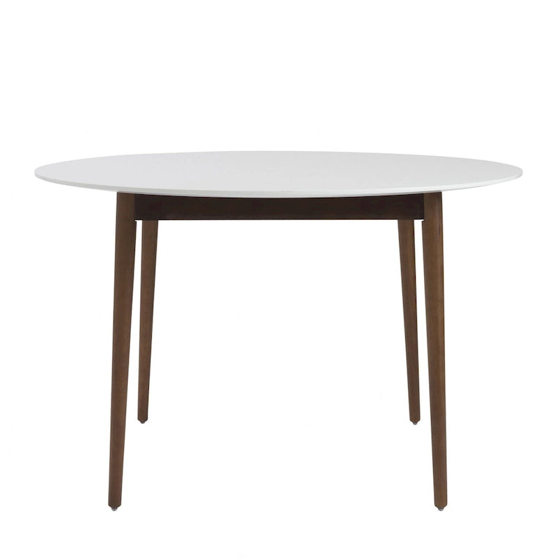 Table de salle à manger ronde blanche et marron de 47 po