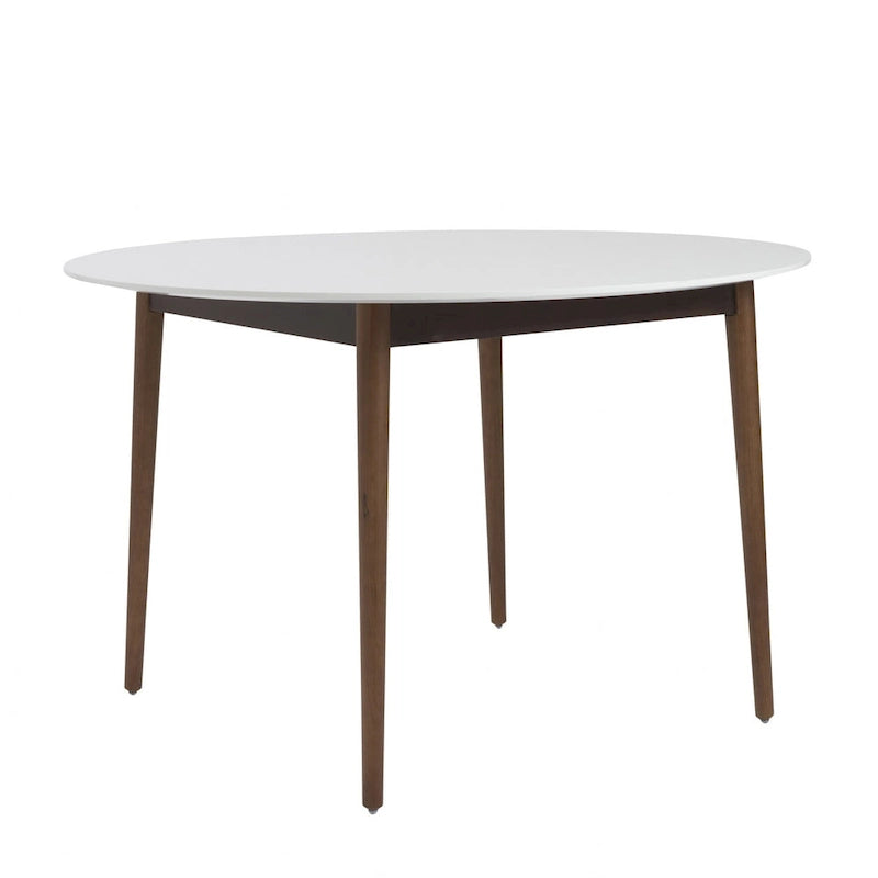 Table de salle à manger ronde blanche et marron de 47 po