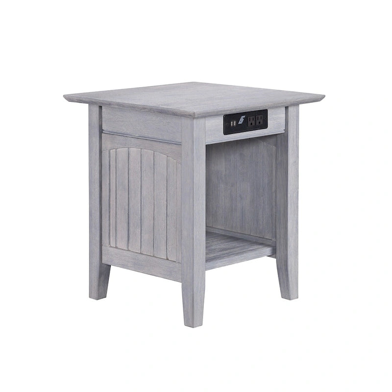 Table d'appoint finition bois flotté (avec fonction de chargement intégrée)