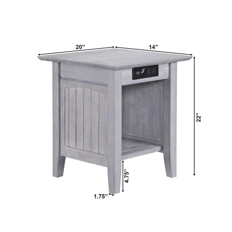 Table d'appoint finition bois flotté (avec fonction de chargement intégrée)