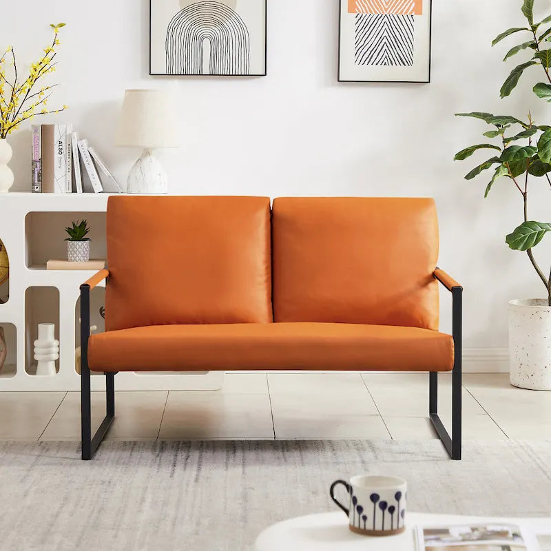 Fauteuil d'appoint avec dossier et coussin d'assise extra épais, chaises de canapé