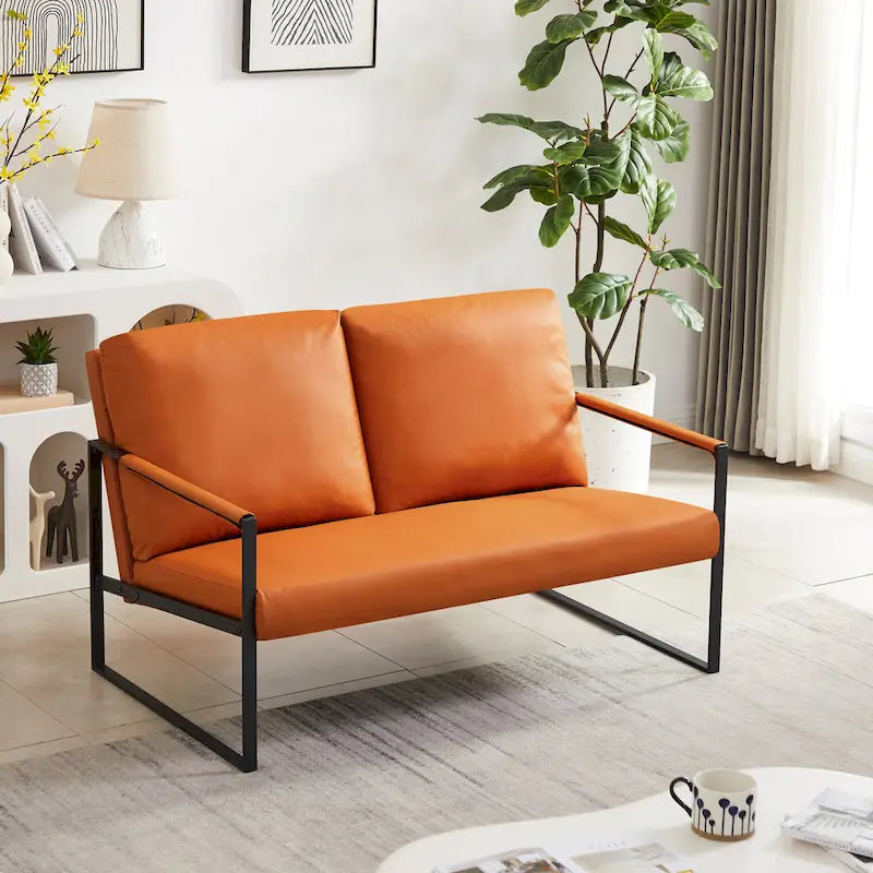 Fauteuil d'appoint avec dossier et coussin d'assise extra épais, chaises de canapé