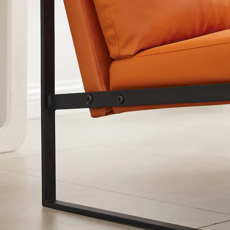 Fauteuil d'appoint avec dossier et coussin d'assise extra épais, chaises de canapé