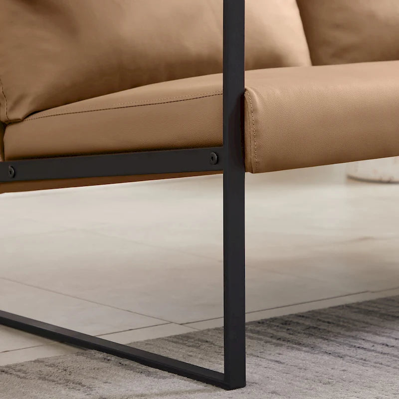 Fauteuil d'appoint avec dossier et coussin d'assise extra épais, chaises de canapé