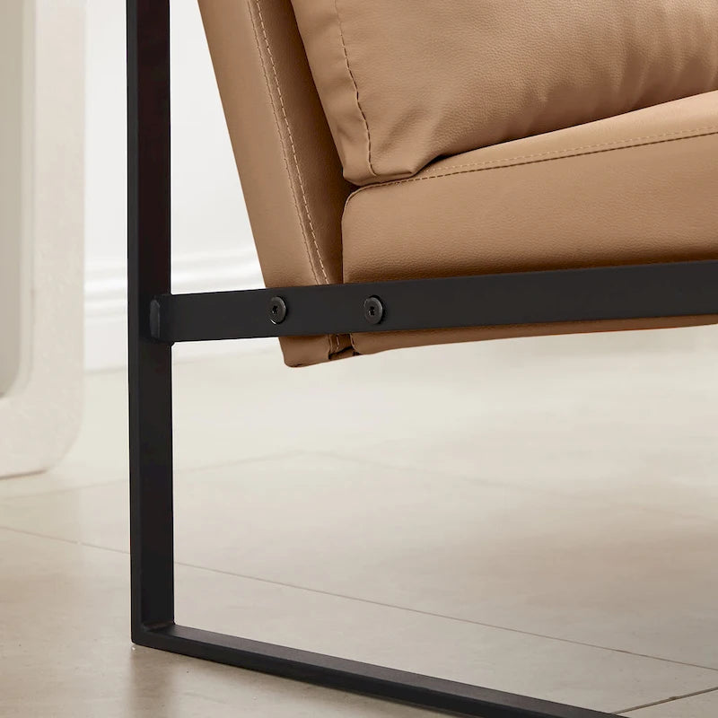 Fauteuil d'appoint avec dossier et coussin d'assise extra épais, chaises de canapé