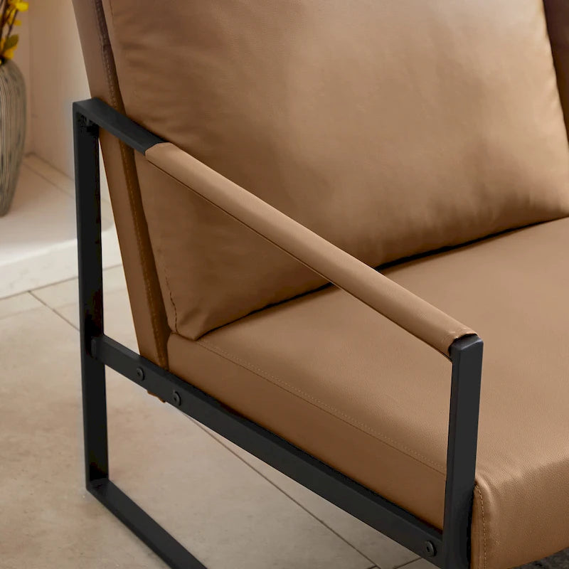 Fauteuil d'appoint avec dossier et coussin d'assise extra épais, chaises de canapé