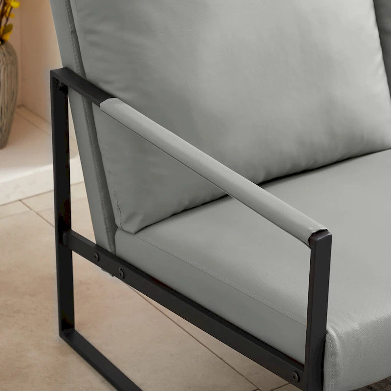 Fauteuil d'appoint avec dossier et coussin d'assise extra épais, chaises de canapé