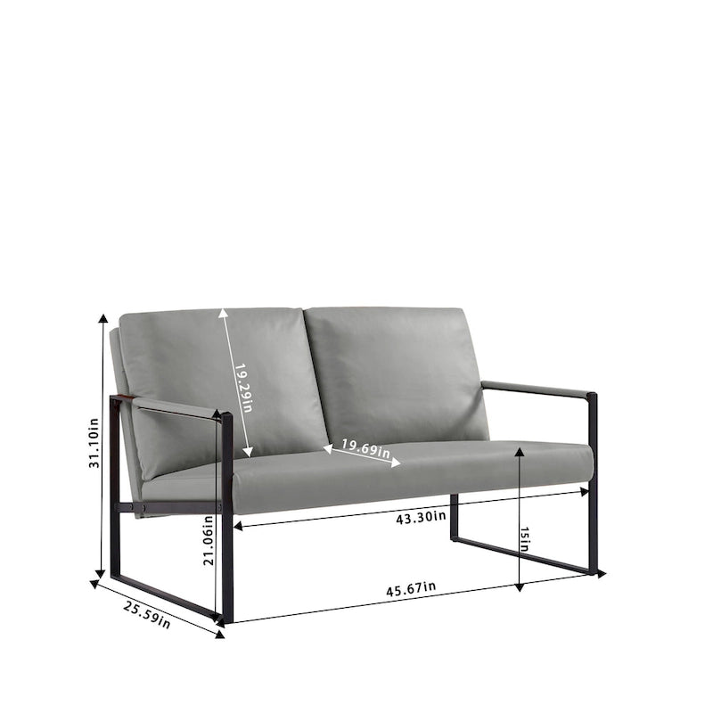 Fauteuil d'appoint avec dossier et coussin d'assise extra épais, chaises de canapé