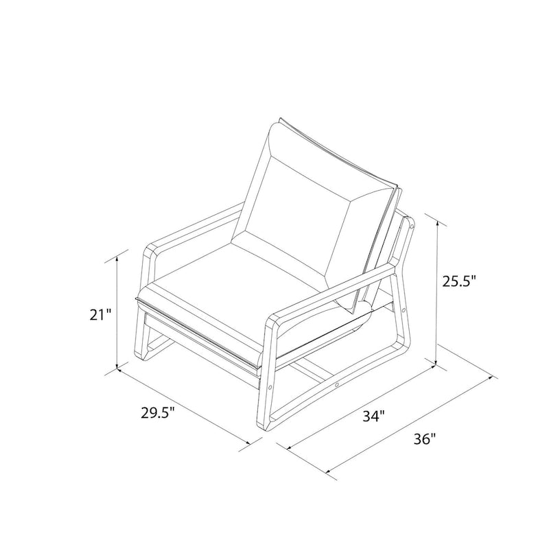 Chaise longue de style côtier — fauteuil bas rembourré doté d'une structure en bois massif et d'une base pivotante.