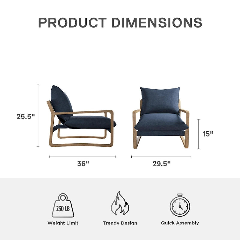 Chaise longue de style côtier — fauteuil bas rembourré doté d'une structure en bois massif et d'une base pivotante.