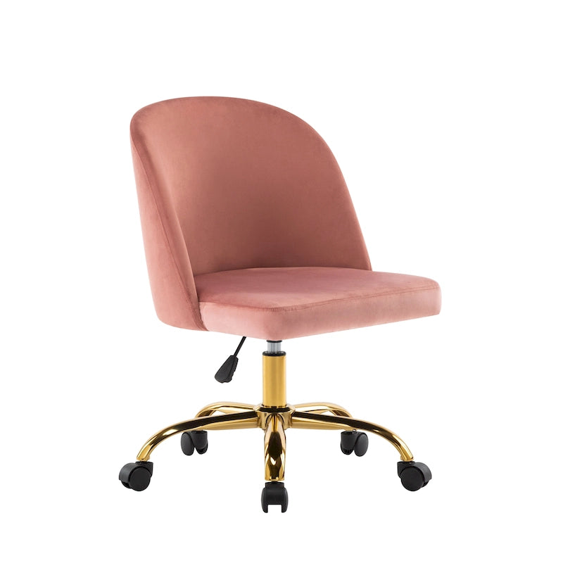 Fauteuils de bureau en velours sans accoudoirs