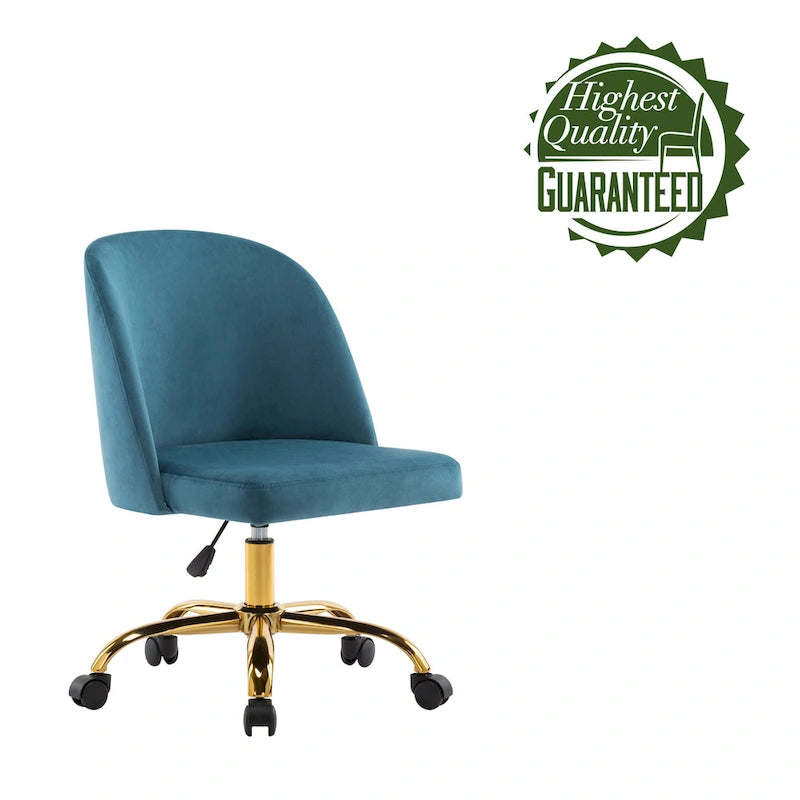 Fauteuils de bureau en velours sans accoudoirs