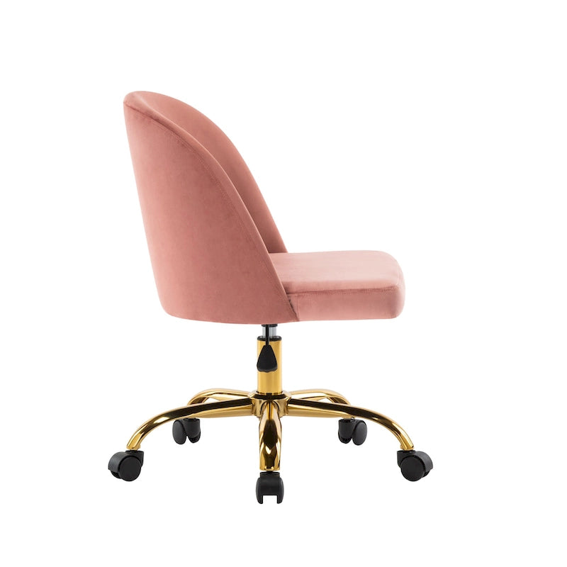 Fauteuils de bureau en velours sans accoudoirs