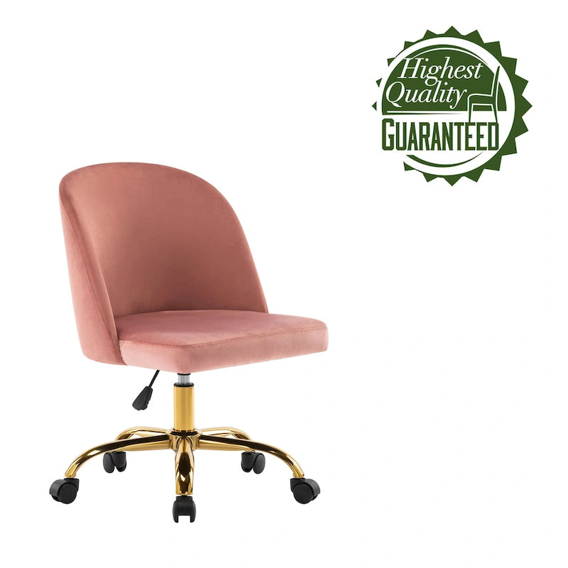 Fauteuils de bureau en velours sans accoudoirs