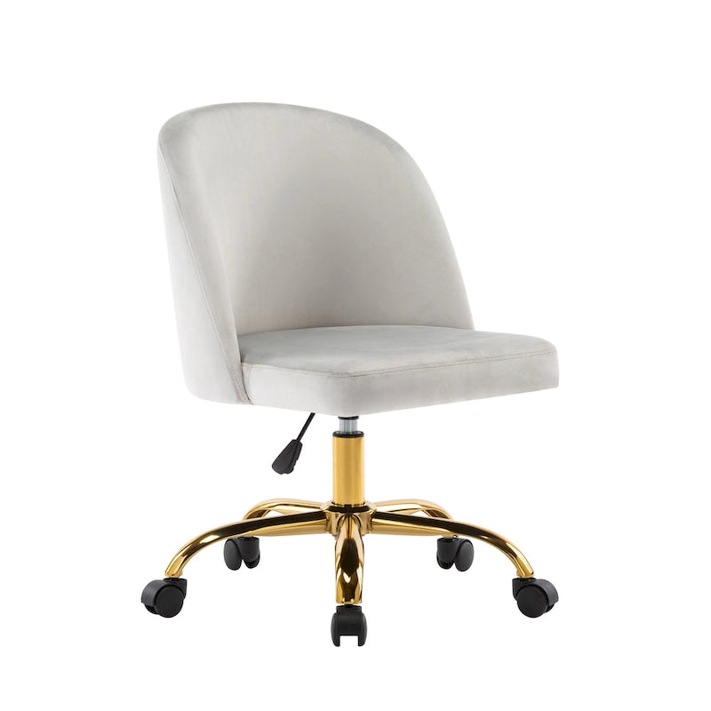 Fauteuils de bureau en velours sans accoudoirs