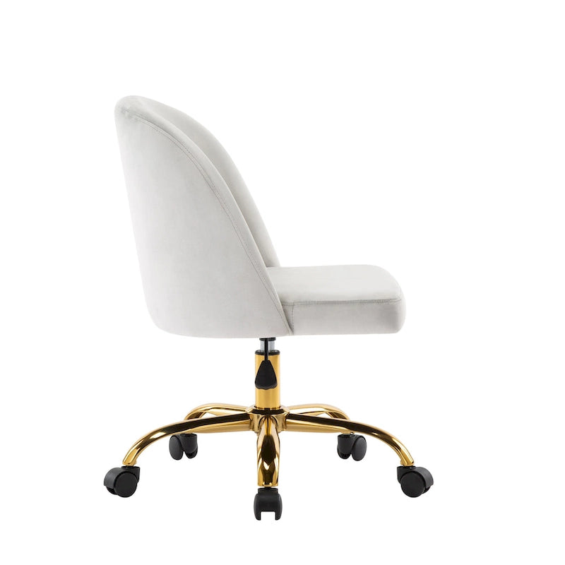 Fauteuils de bureau en velours sans accoudoirs