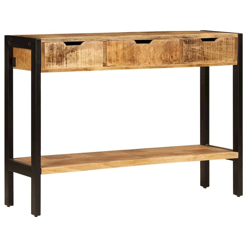 Buffet avec 3 tiroirs 43,3x13,8x29,5 po Bois de manguier massif
