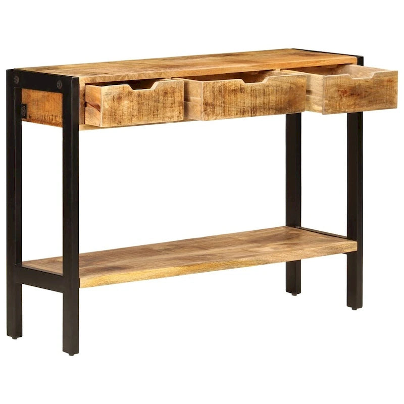 Buffet avec 3 tiroirs 43,3x13,8x29,5 po Bois de manguier massif