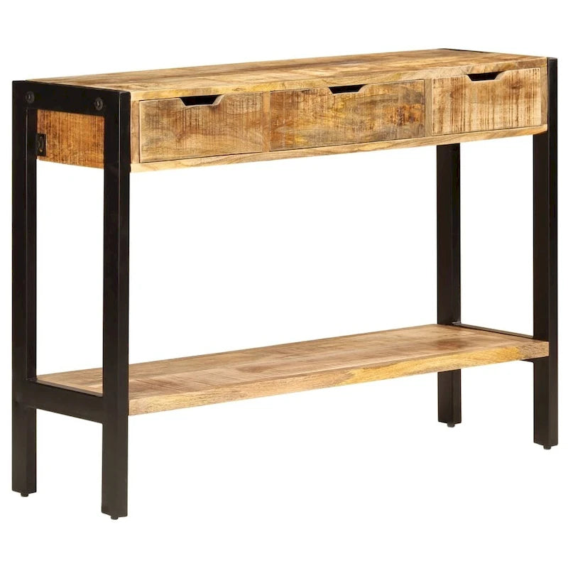 Buffet avec 3 tiroirs 43,3x13,8x29,5 po Bois de manguier massif