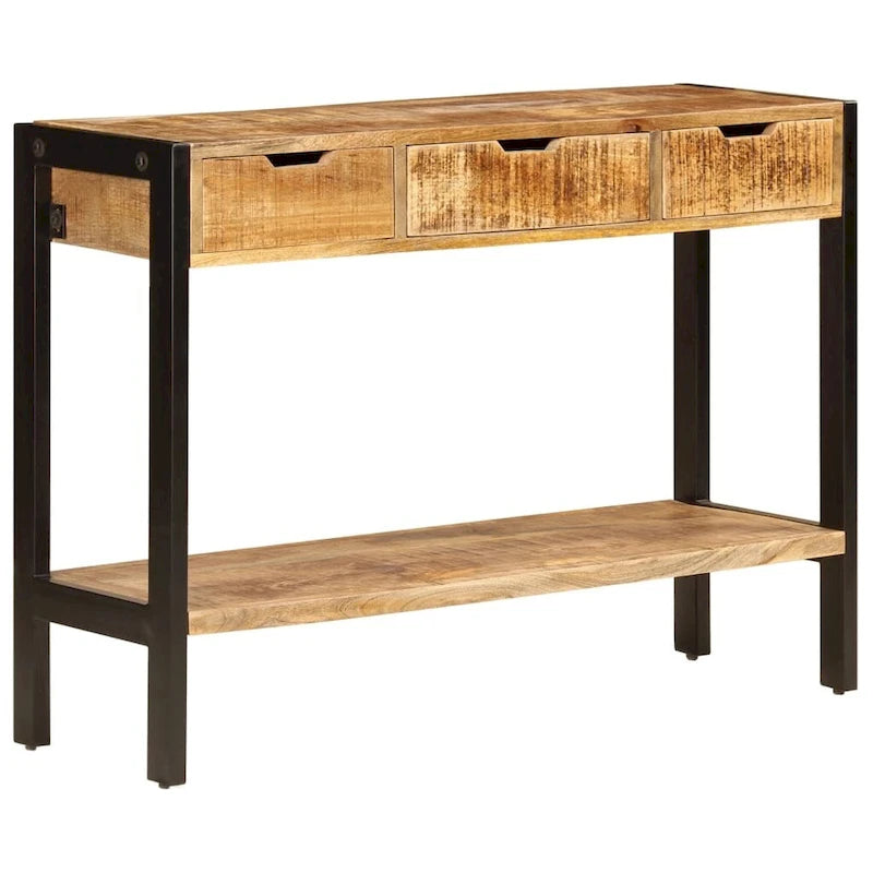 Buffet avec 3 tiroirs 43,3x13,8x29,5 po Bois de manguier massif