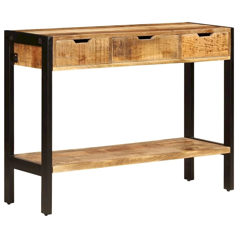 Buffet avec 3 tiroirs 43,3x13,8x29,5 po Bois de manguier massif