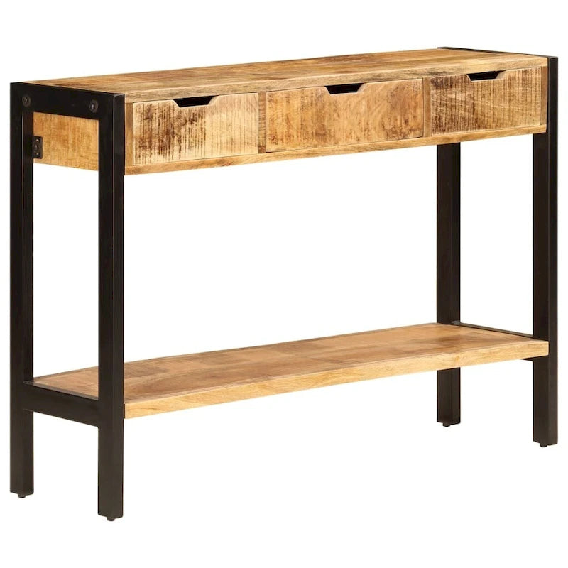Buffet avec 3 tiroirs 43,3x13,8x29,5 po Bois de manguier massif