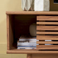 Meuble TV avec rangement couleur noyer, 59 po - 59 l x 15 P x 19 H - 59 l x 15 P x 19 H