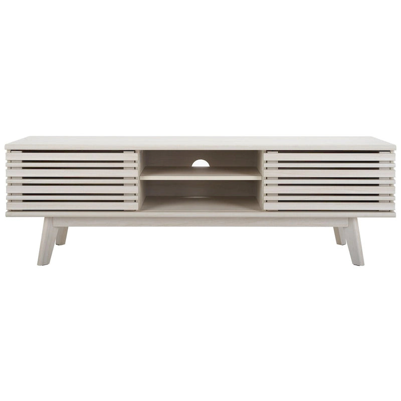Meuble TV avec rangement couleur noyer, 59 po - 59 l x 15 P x 19 H - 59 l x 15 P x 19 H