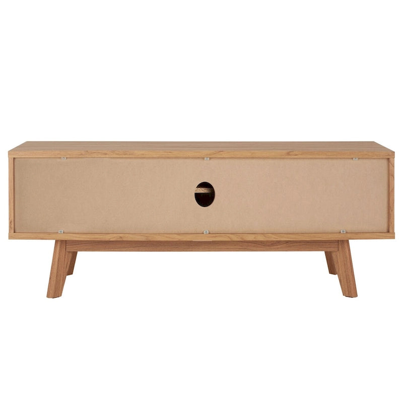 Meuble TV avec rangement couleur noyer, 59 po - 59 l x 15 P x 19 H - 59 l x 15 P x 19 H